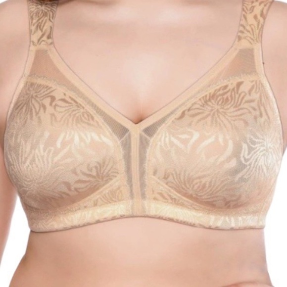 DEYLLO Full Coverage Wire-Free Non-Padded Plus Size Comfort Minimizer Bra 46C - Picture 2 of 7